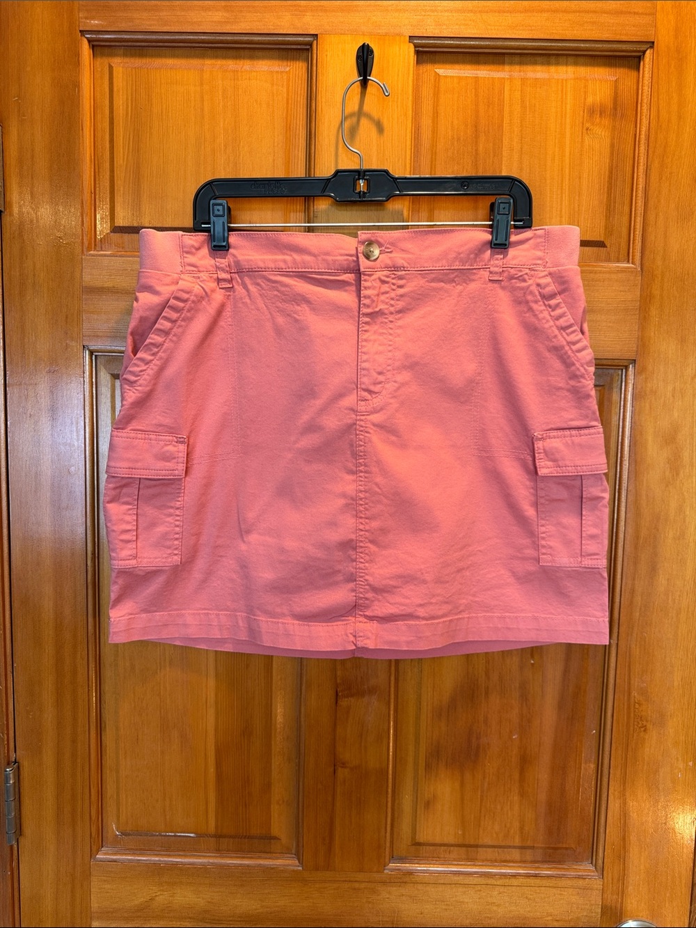 Lee Midrise Comfort Waist Coral Pink Cargo Skort Size14  Med Regular Fit